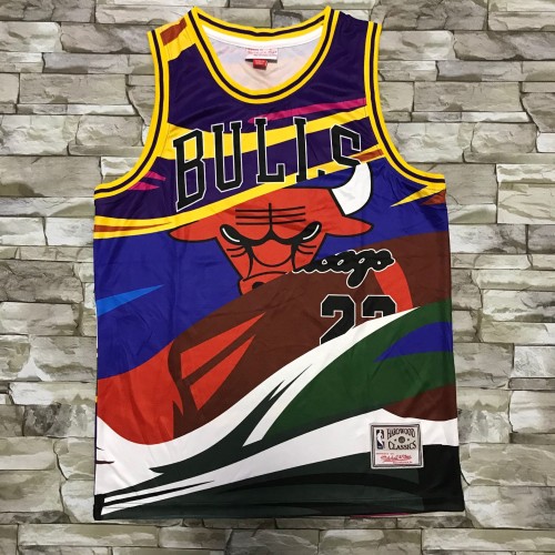 21/22 New Men Chicago Bulls Jordan 23 rainbow basketball jersey shirt