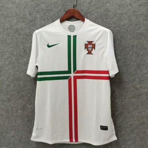 2012 Adult Thai version Portugal white retro soccer jersey football shirt