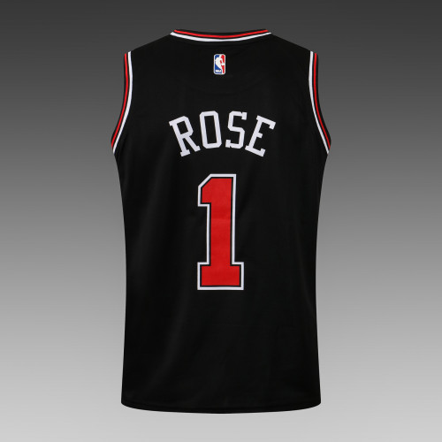 20/21 New Men Chicago Bulls Rose 1 black basketball jersey shirt L047#