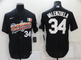 22 Men's Los Angeles Dodgers Valenzuela 34 MLB black Jersey