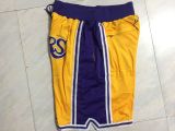 New Men Los Angeles Lakers yellow basketball shorts