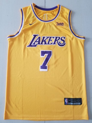 20/21 New Men Los Angeles Lakers Anthony 7 yellow basketball jersey