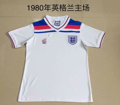 Retro New Adult Thai version 1980 England home white soccer jersey football shirt