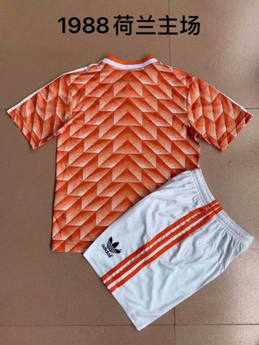 1988 Children Netherlands home orange national soccer kits football uniforms