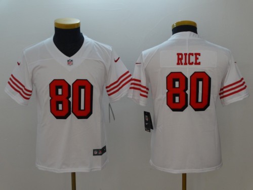 2023 Kids San Francisco 49ers Rice 80 NFL Jersey