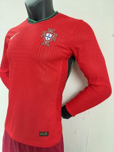 2024 Portugal Euro Home Player Version Long Sleeve Jersey