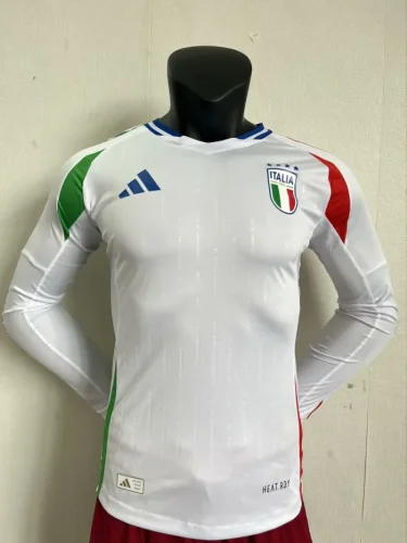2024 Italy Euro Away Player Version Long Sleeve Jersey
