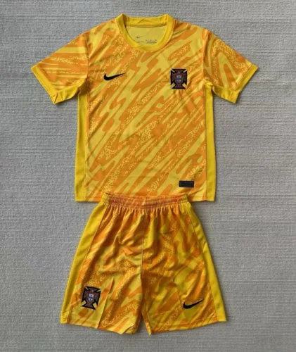 2024 Portugal Euro Yellow Goalkeeper Kids Kit