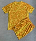2024 France Euro Yellow Goalkeeper Kids Suit