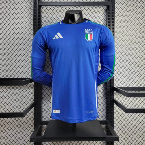 2024 Italy Euro Home Player Version Long Sleeve Jersey