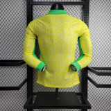 2024 Brazil Copa America Home Player Version Long Sleeve Jersey