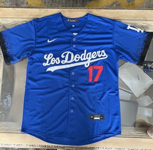 Shohei Ohtani Jersey NEW Mens Large Blue City Connect Los Angeles Dodgers