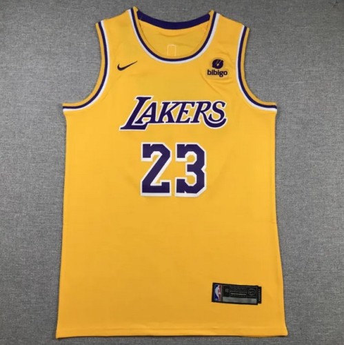 23 Los Angeles Lakers JAMES Yellow NBA Jersey Basketball Shirt