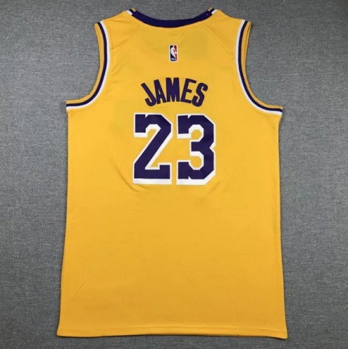 23 Los Angeles Lakers JAMES Yellow NBA Jersey Basketball Shirt