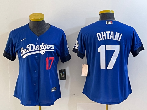 Womens Shohei Ohtani Jersey NEW Large Blue City Connect Los Angeles Dodgers