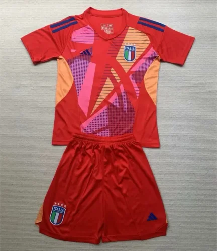2024 Italy Euro Goalkeeper Red Kids Kit