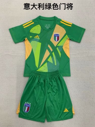 24/25 Italy Green Goalkeeper Kids Kit