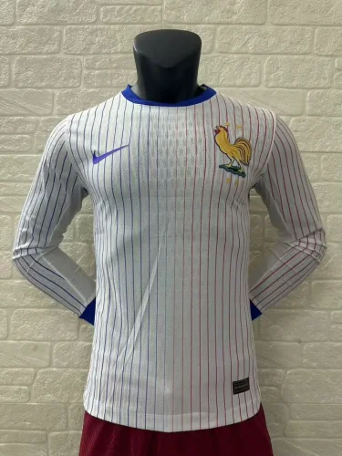 2024 France Euro Away Player Version Long Sleeve Jersey