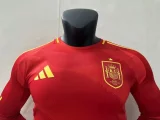 2024 Spain Euro Home Player Version Long Sleeve Jersey