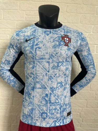 2024 Portugal Euro Away Player Version Long Sleeve Jersey