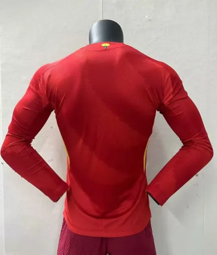 2024 Spain Euro Home Player Version Long Sleeve Jersey