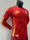 2024 Spain Euro Home Player Version Long Sleeve Jersey