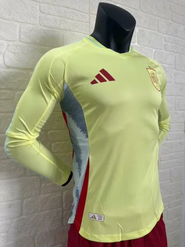 2024 Spain Euro  Away Player Version Long Sleeve Jersey