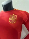 2024 Spain Euro Home Player Version Long Sleeve Jersey