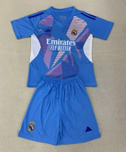 24/25 Real Madrid Goalkeeper Blue  kids kit