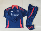 24/25 Manchester United Adult Tracksuits-Navy