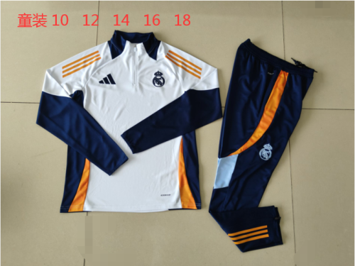 24/25 Real Madrid Kids Tracksuits White