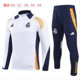 24/25 Real Madrid Kids Tracksuits White