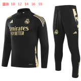 24/25 Real Madrid Kids Tracksuits  Black