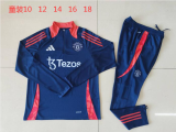 24/25 Manchester United Kids Tracksuits NAVY