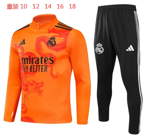 24/25 Real Madrid Kids Tracksuits Orange