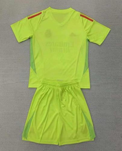 24/25 Real Madrid Goalkeeper Light Green kids kit