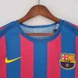 Retro Barcelona Home Long Sleeve Jersey UCL Final 2006