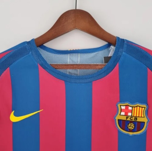 Retro Barcelona Home Long Sleeve Jersey UCL Final 2006