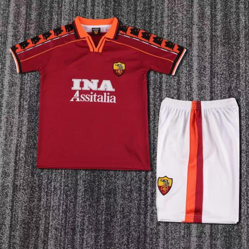 Retro 1998/99 AS Roma Home Kids Kit