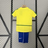 Retro 2002 Brazil  Home kids kit