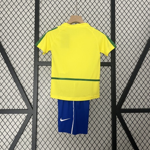 Retro 2002 Brazil  Home kids kit