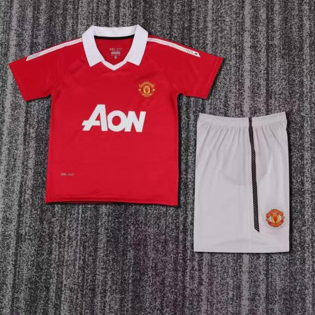 Retro 2010/11 Manchester United  Home Kids Kit
