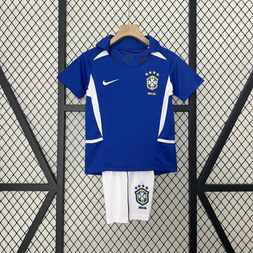 Retro 2002 Brazil  Away kids kit