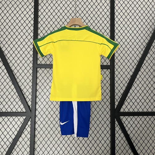 Retro 1998 Brazil  Home kids kit