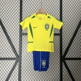 Retro 2002 Brazil  Home kids kit