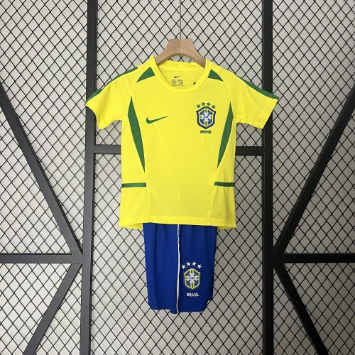 Retro 2002 Brazil  Home kids kit