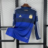 Retro Argentina 2014 Away Long Sleeves Jersey