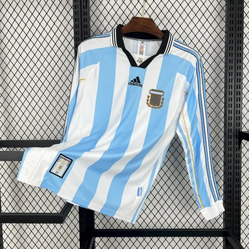 Retro Argentina 1998 Home Long Sleeves Jersey