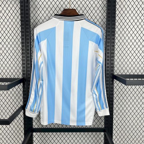Retro Argentina 1998 Home Long Sleeves Jersey