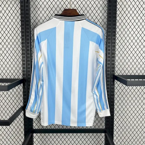 Retro Argentina 1998 Home Long Sleeves Jersey